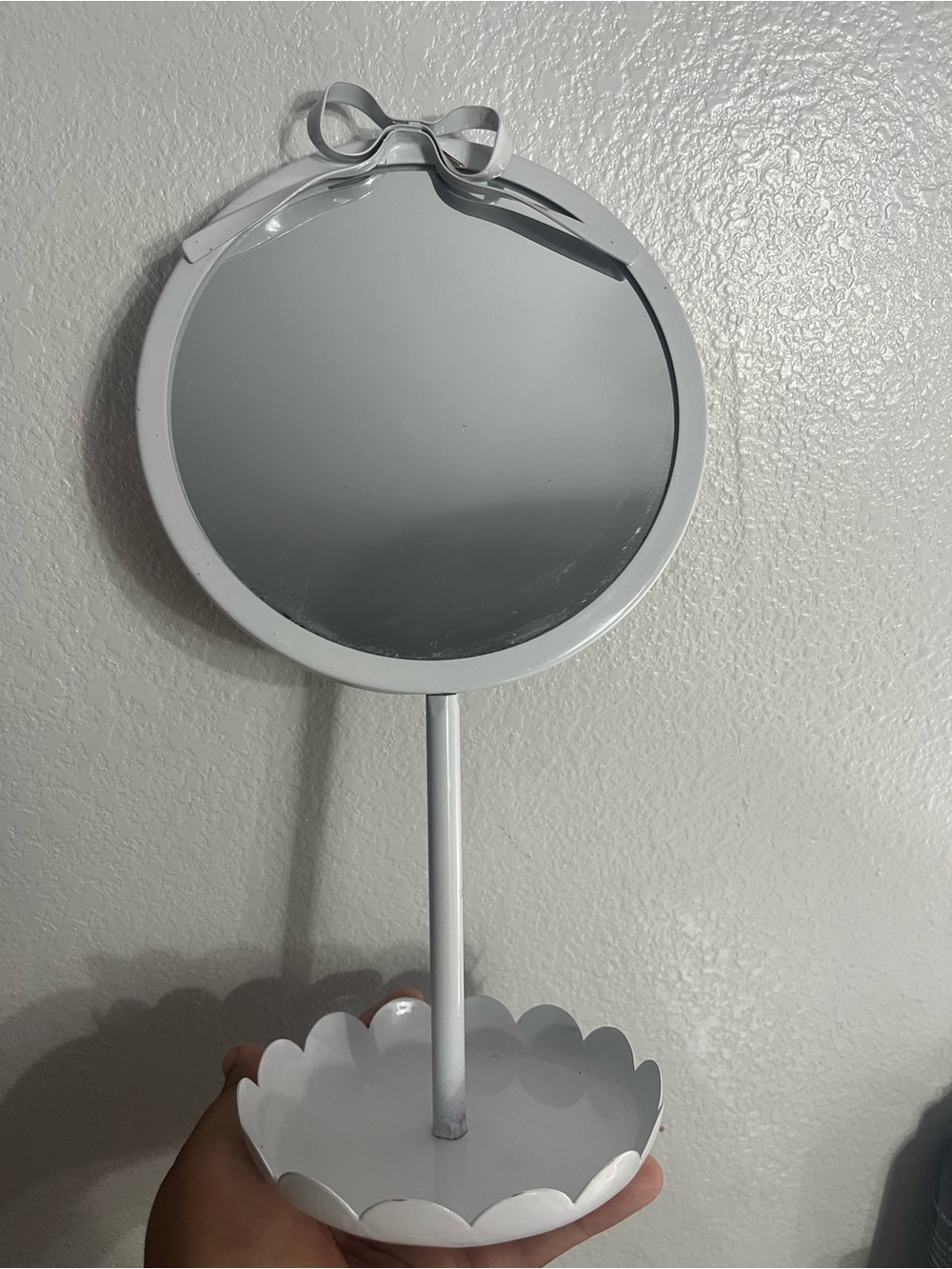 & Other Stories White Scalloped Vanity Mirror